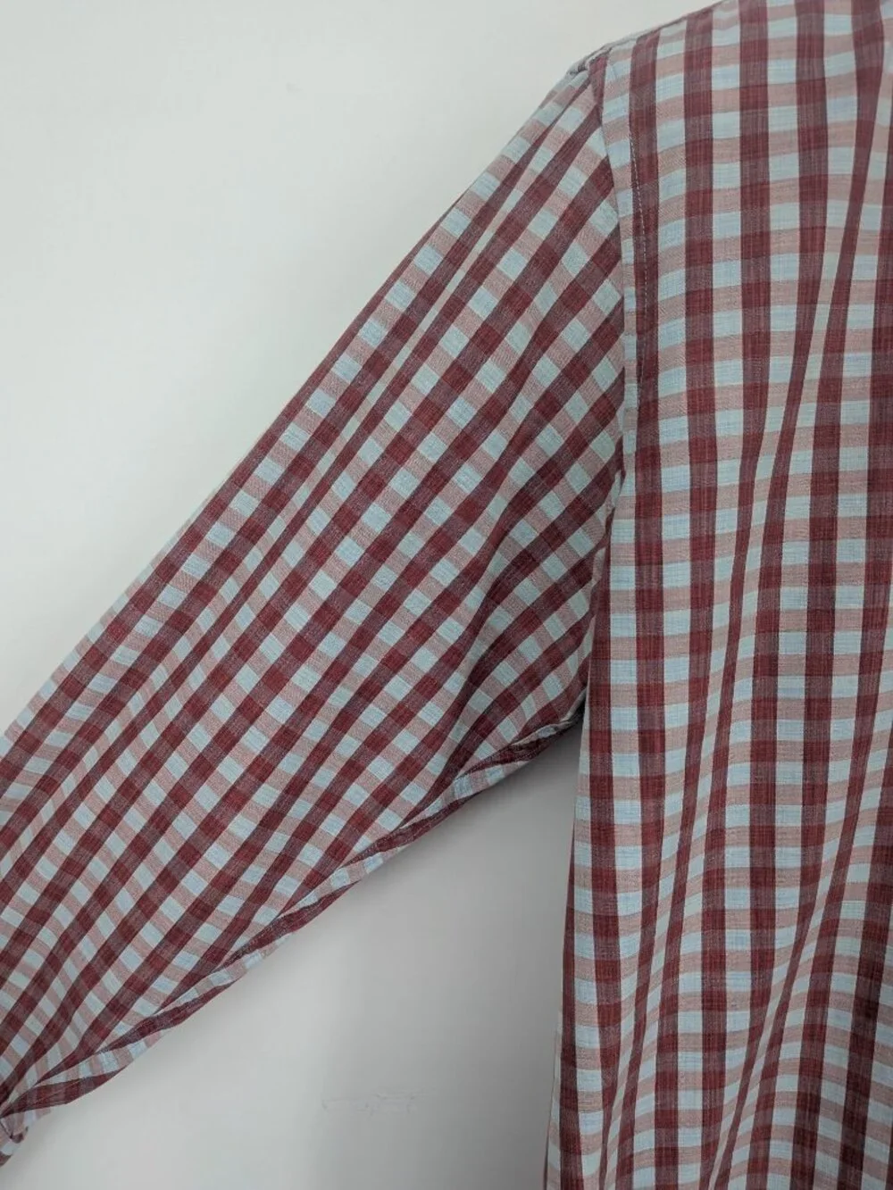 Tommy Bahama Gingham‎ Button Up Cotton Silk Preppy Resort Office Coastal Medium